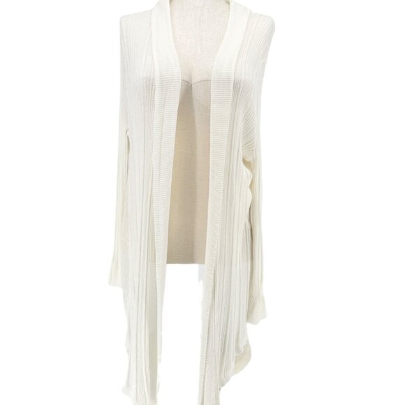 Suzanne Betro Drape Front Cardigan 3X/4X White Lightweight Knit Stretchable NWT - Picture 1 of 9